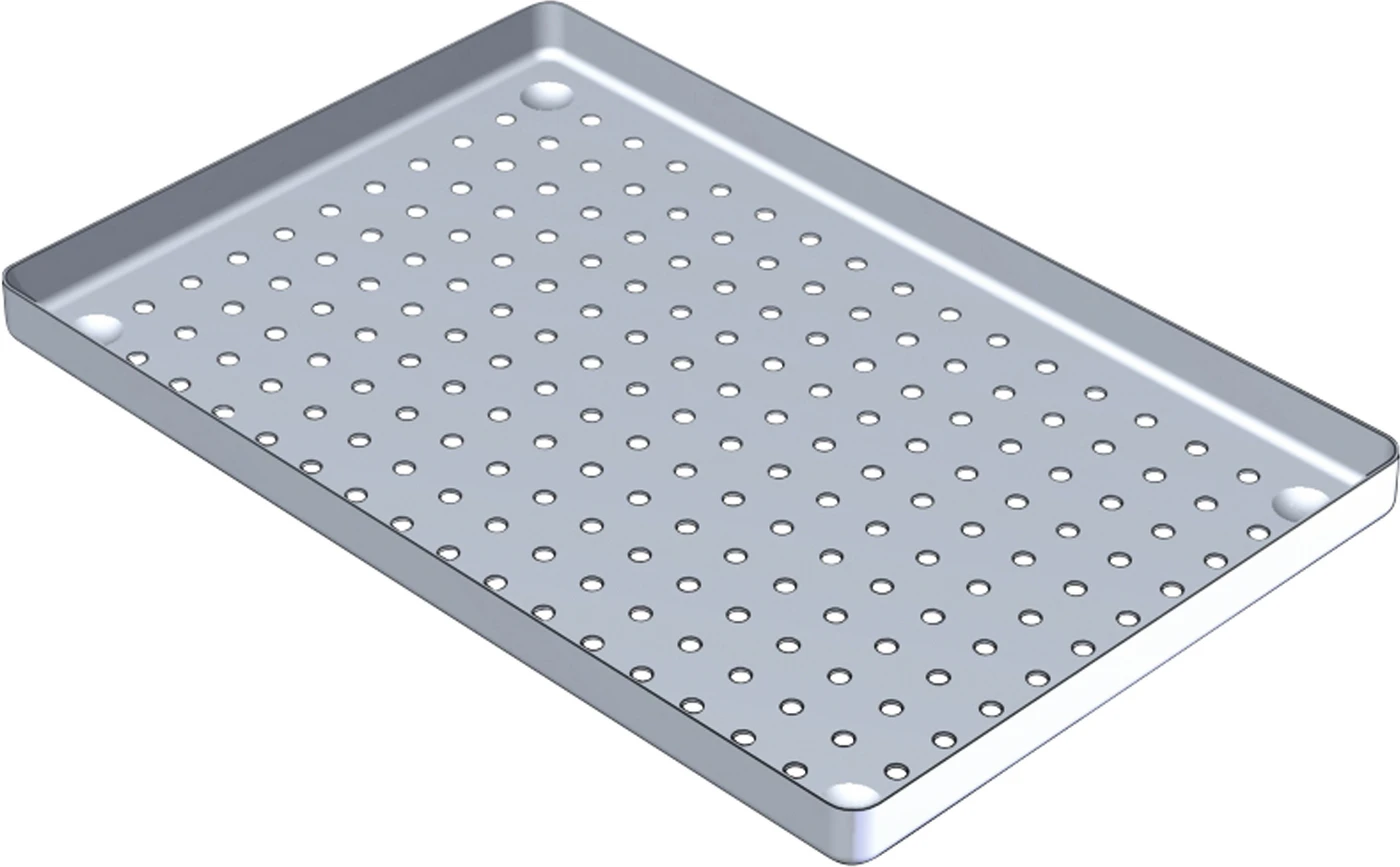 ALUMINIUM TRAY Stück Tray silber 28 x 18 cm, perforiert ALUMINIUM TRAY Stück Tray silber 28 x 18 cm, perforiert