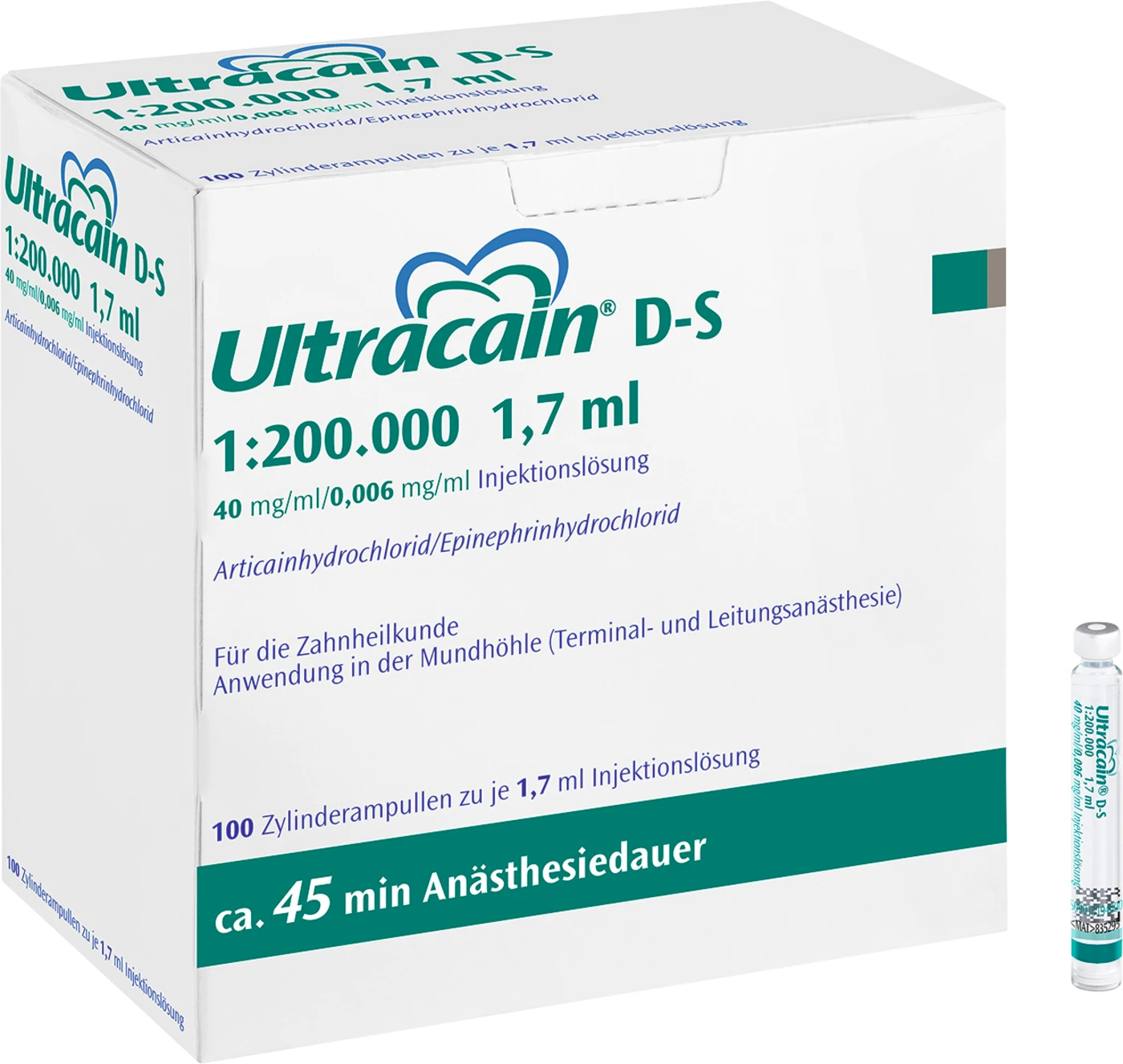 Ultracain® D-S /D-S forte Packung 100 x 1,7 ml DS, 1:200.000