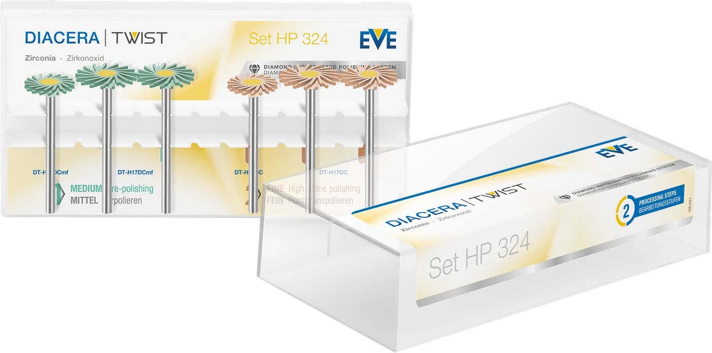 EVE DIACERA TWIST Set 6 Stück (3 x grün, 3 x orange) HP, Ø 14 mm / 17 mm