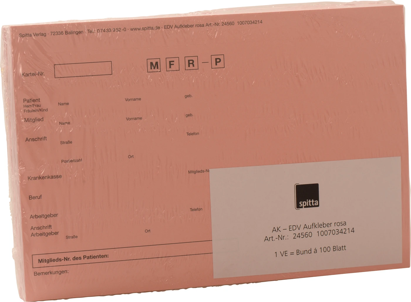 Adressaufkleber DIN A5 Packung 100 Stück rosa