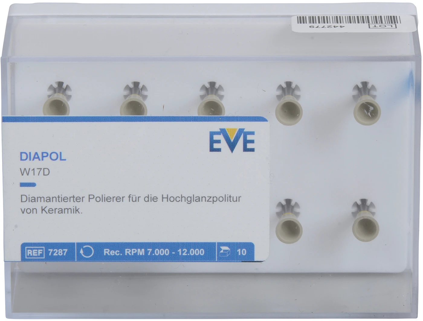 EVE DIAPOL® Packung 10 Stück grau fein, RA, Figur Kelch, 6 x 7,5 mm