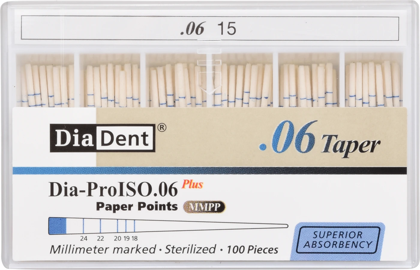 DiaDent® Dia-Pro Paper Points Packung 100 Stück Taper.06, ISO 015