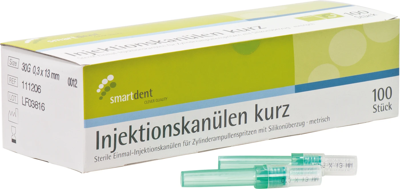 smart Injektionskanülen Packung 100 Stück Ø 0,3 x 13 mm