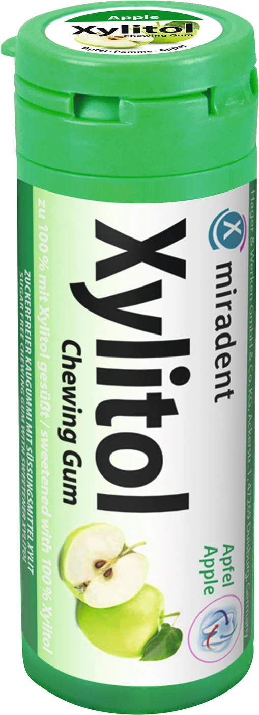 Xylitol Chewing Gum Dose 30 Stück Apfel