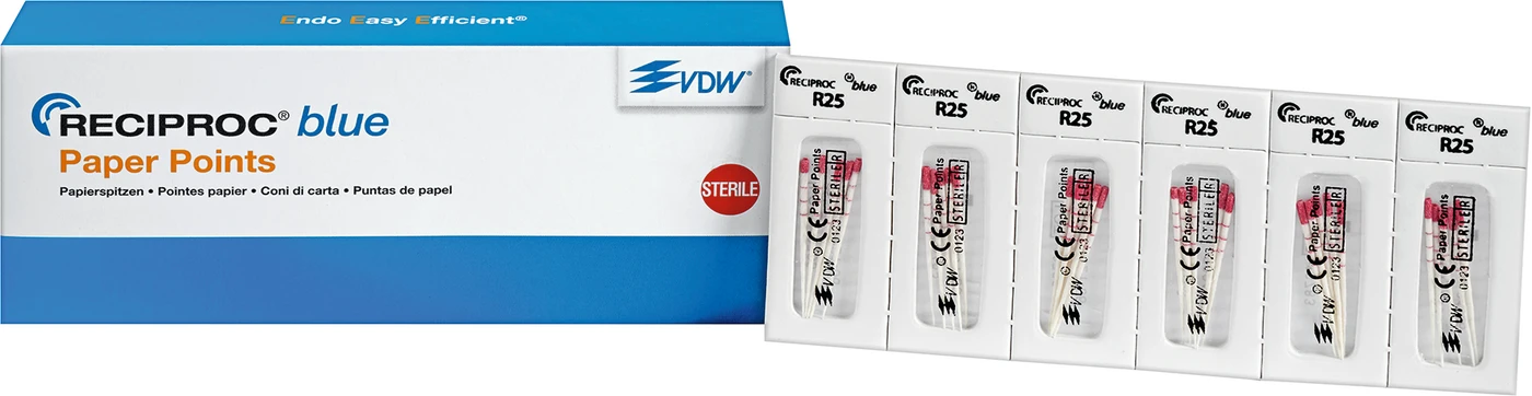 RECIPROC® blue Papierspitzen Packung 180 Stück ISO 025