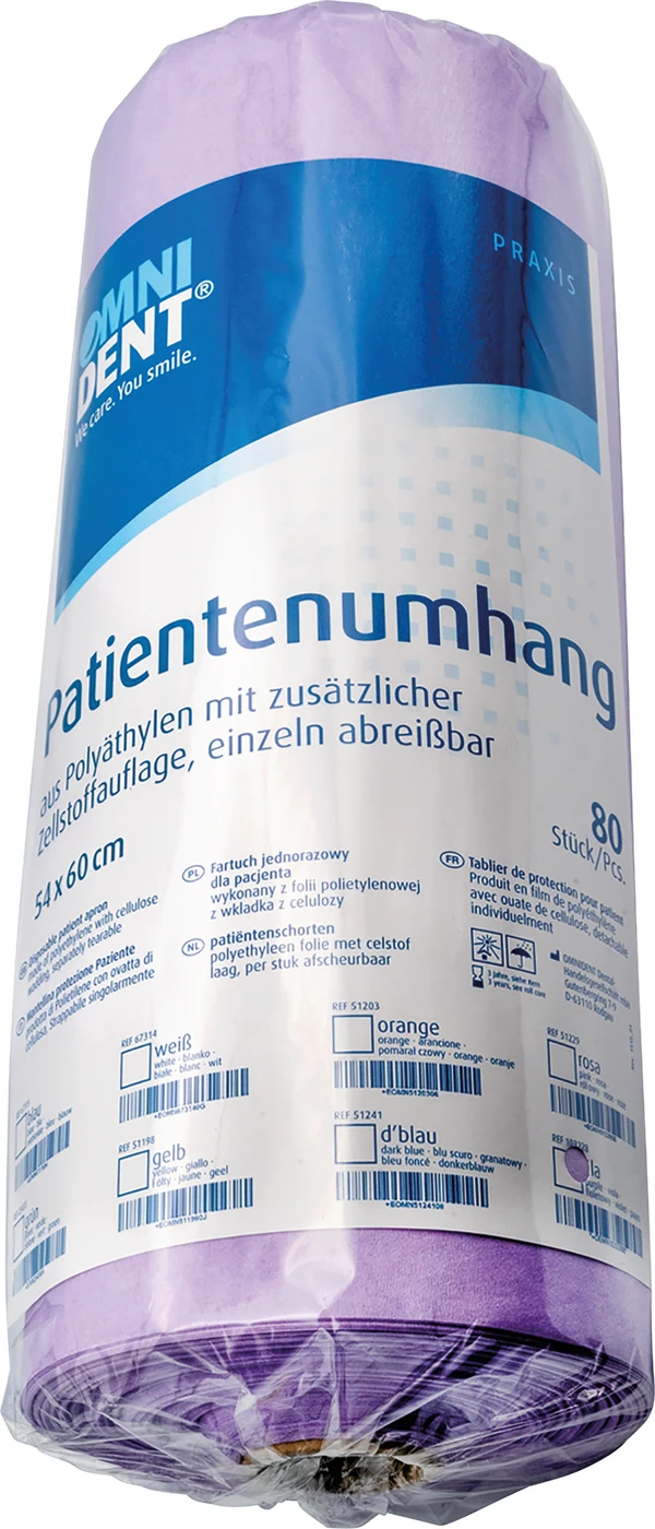Einmal-Patientenumhang Rolle 80 Stück lila, 54 x 60 cm