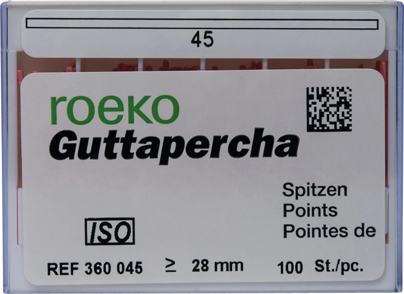 roeko Guttapercha Spitzen Packung 100 Stück ISO 045