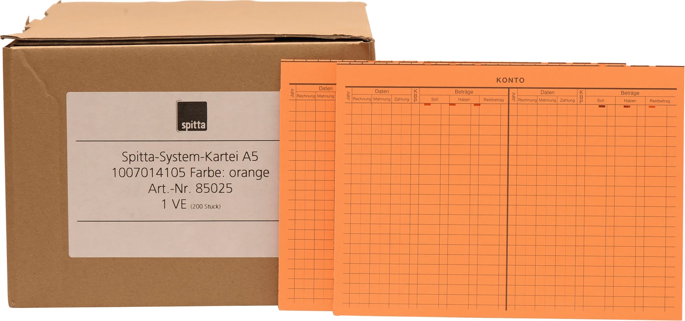 System Karteikarten A5 Packung 200 Stück orange