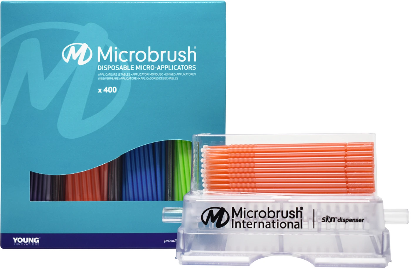 Microbrush® Applikatoren Plus Serie Kit 400 Applikatoren gemischt, regulär 2 mm, 1 Dispenser