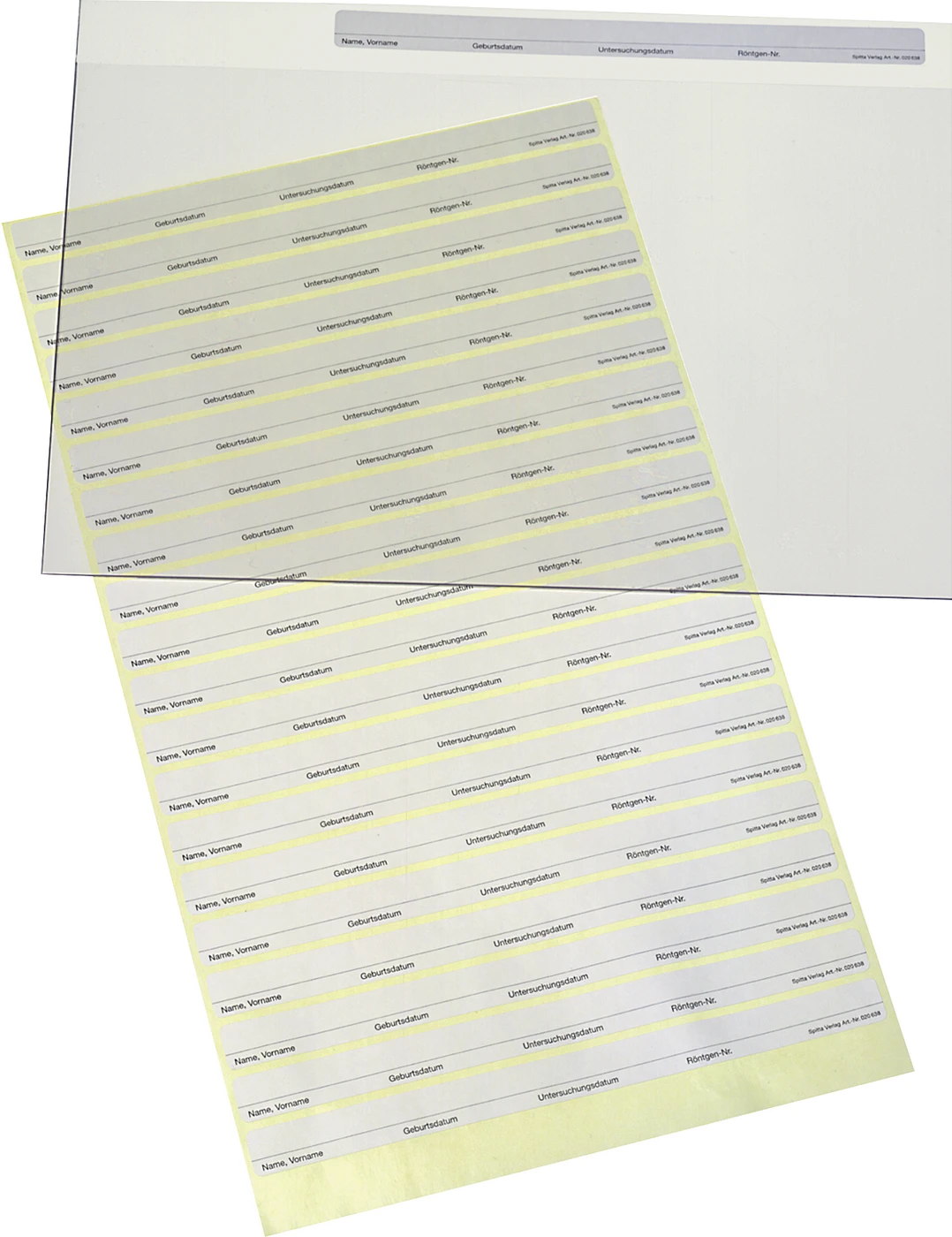 Aufkleber Röntgensichthüllen Stück Blatt 21 Aufkleber, 16,1 x 1,2 cm