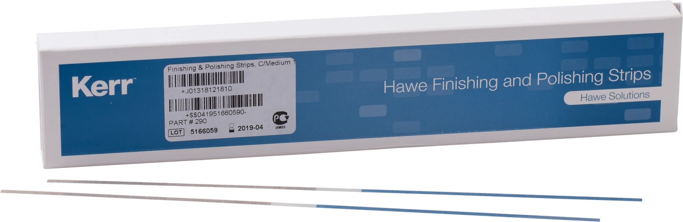 Finier- und Polierstrips Packung 100 Stück 1,9 mm breit, grob/mittel, weiß/blau