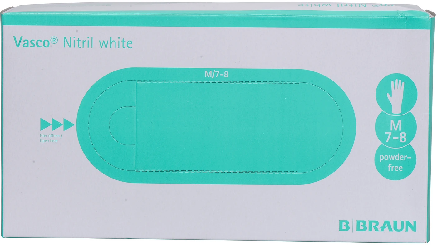 Vasco® Nitril white Packung 150 Stück puderfrei, weiß, M