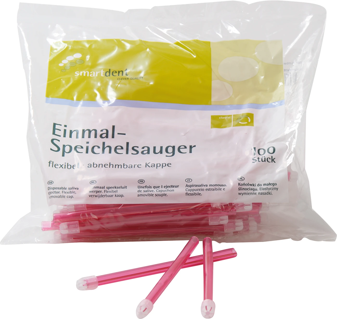 smart Speichelsauger Packung 100 Stück pink