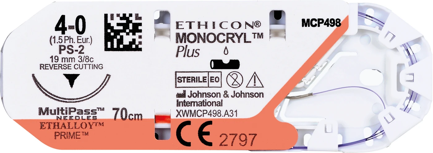 MONOCRYL PLUS Packung 36 Stück ungefärbt, 45 cm, P3 VISI-BLACK, USP 5-0, Stärke 1,5