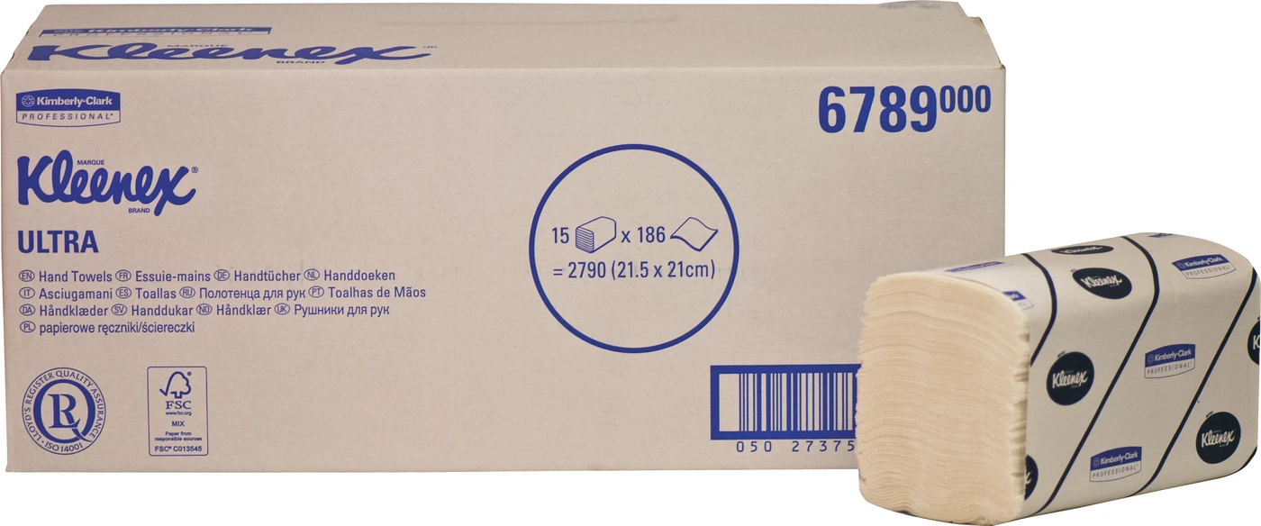 Kleenex® Ultra Karton 15 x 186 Stück 21,5 x 21,2 cm, 2-lagig