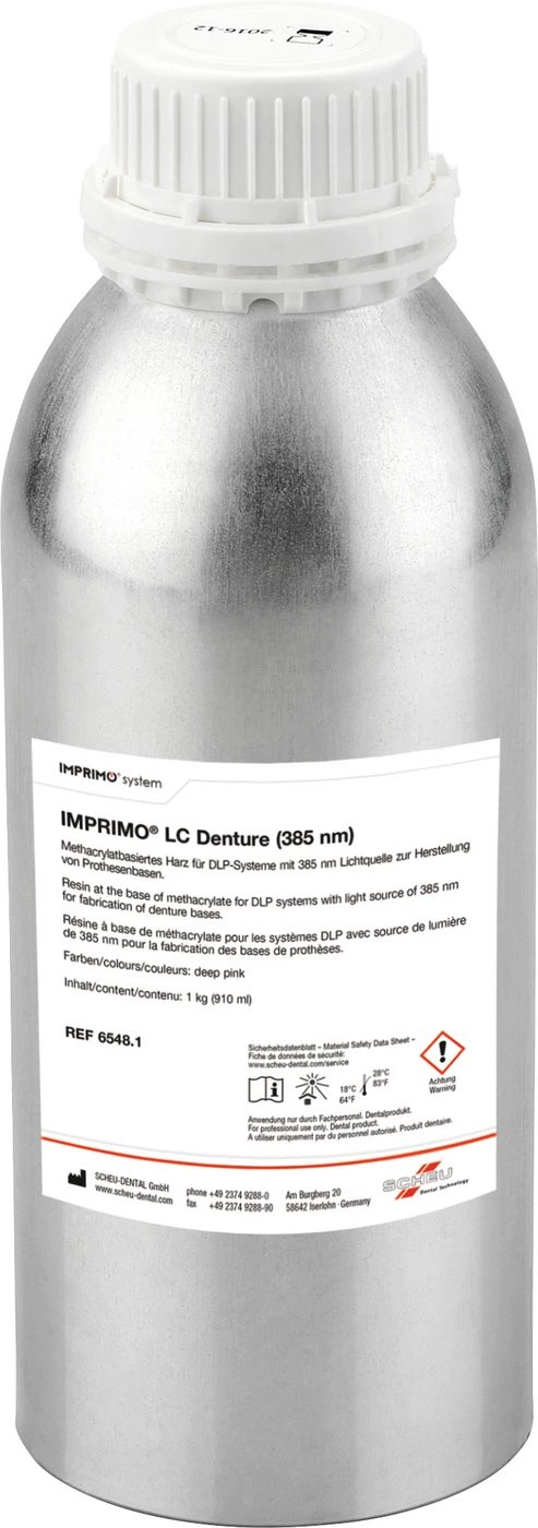 IMPRIMO® LC Denture Flasche 1 kg 385 nm, deep pink