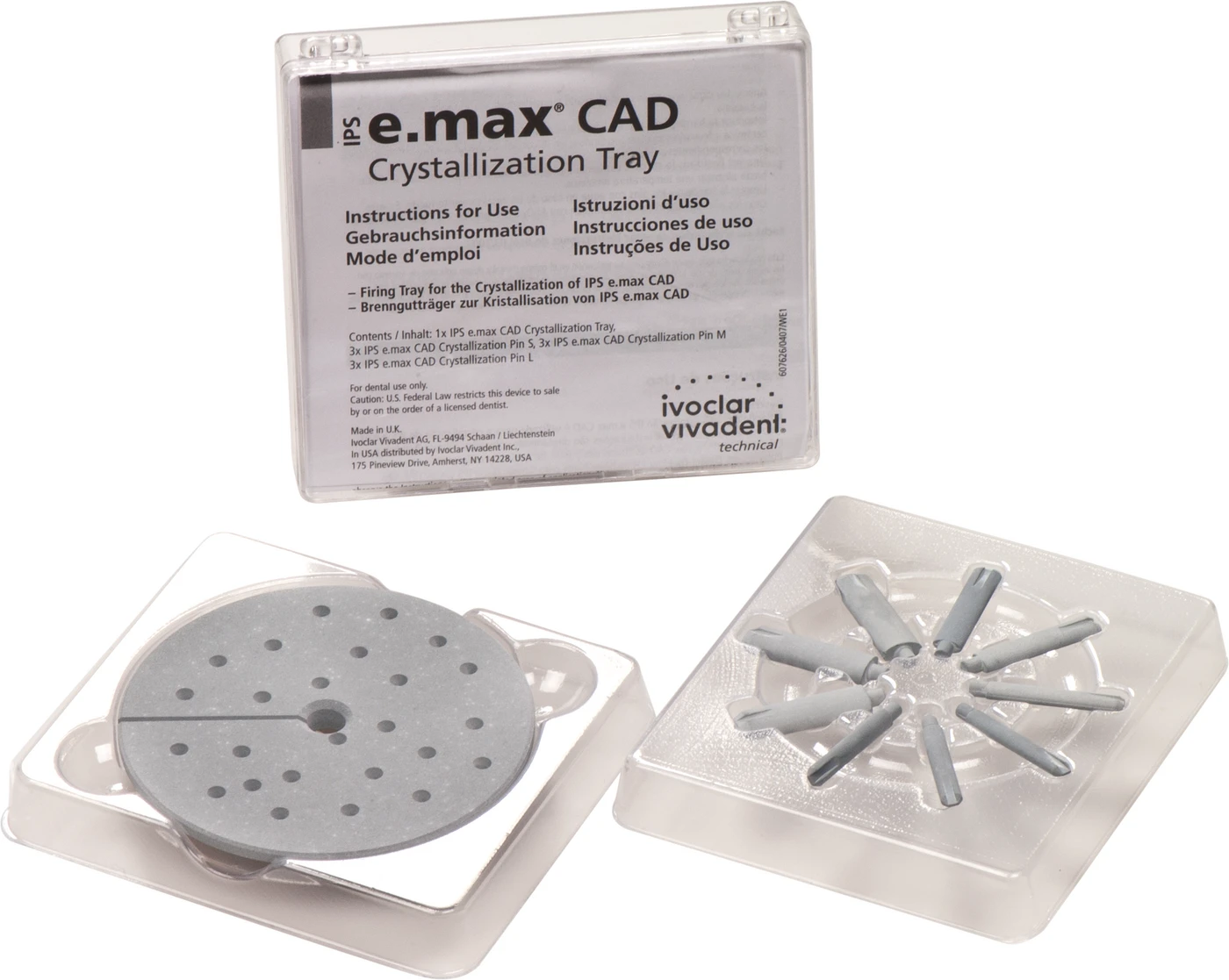 IPS e.max® CAD Crystallization Tray Packung 1 Tray, 9 Pins (3 x S, 3 x M, 3 x L)