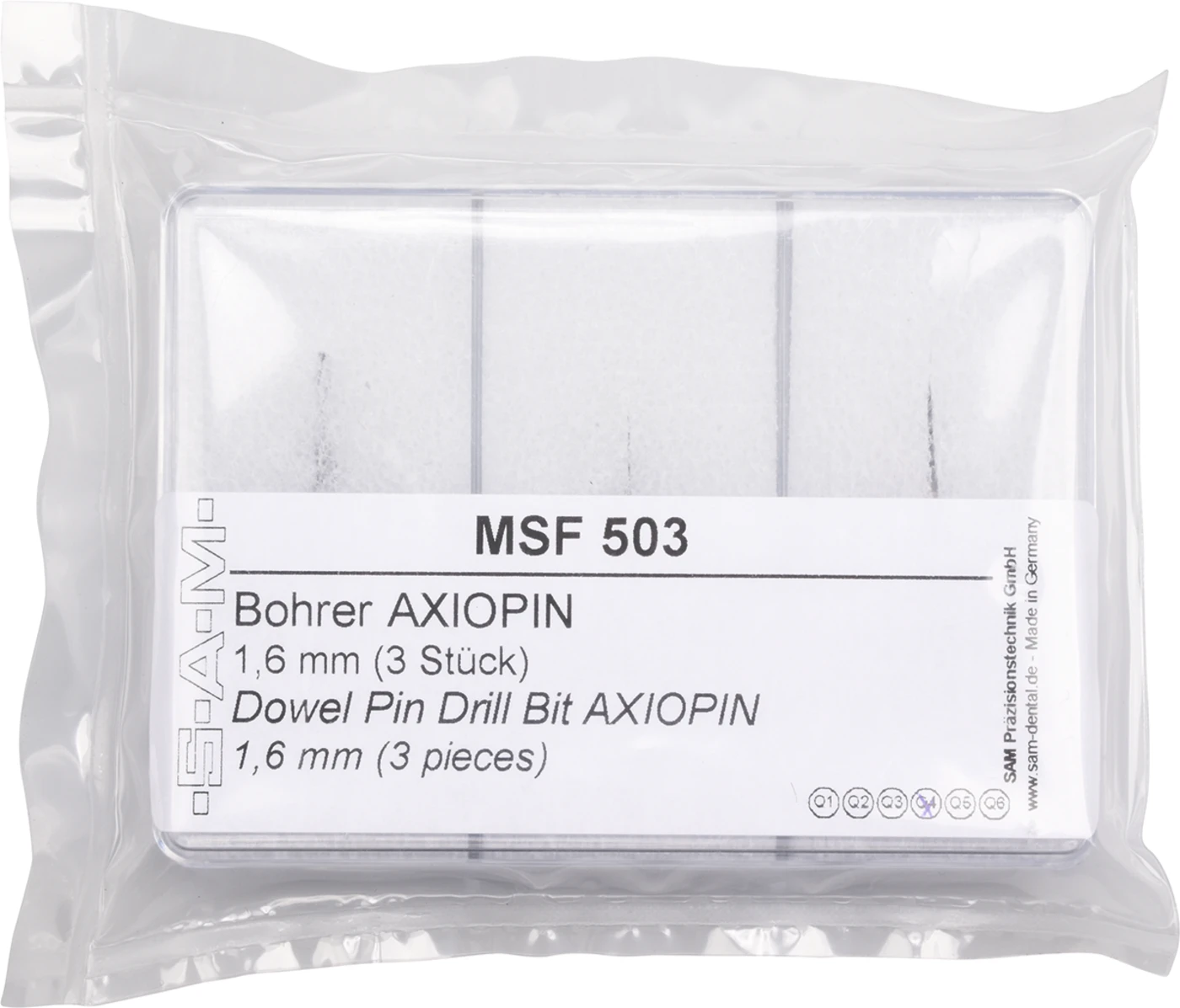 AXIOPIN® Bohrer Packung 3 Stück 1,6 mm