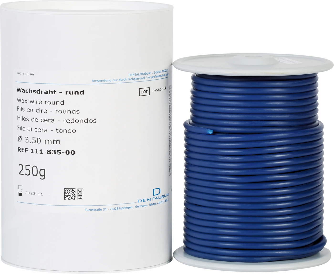 Wachsdraht Rolle 250 g blau, rund, Ø 3,5 mm, Soft