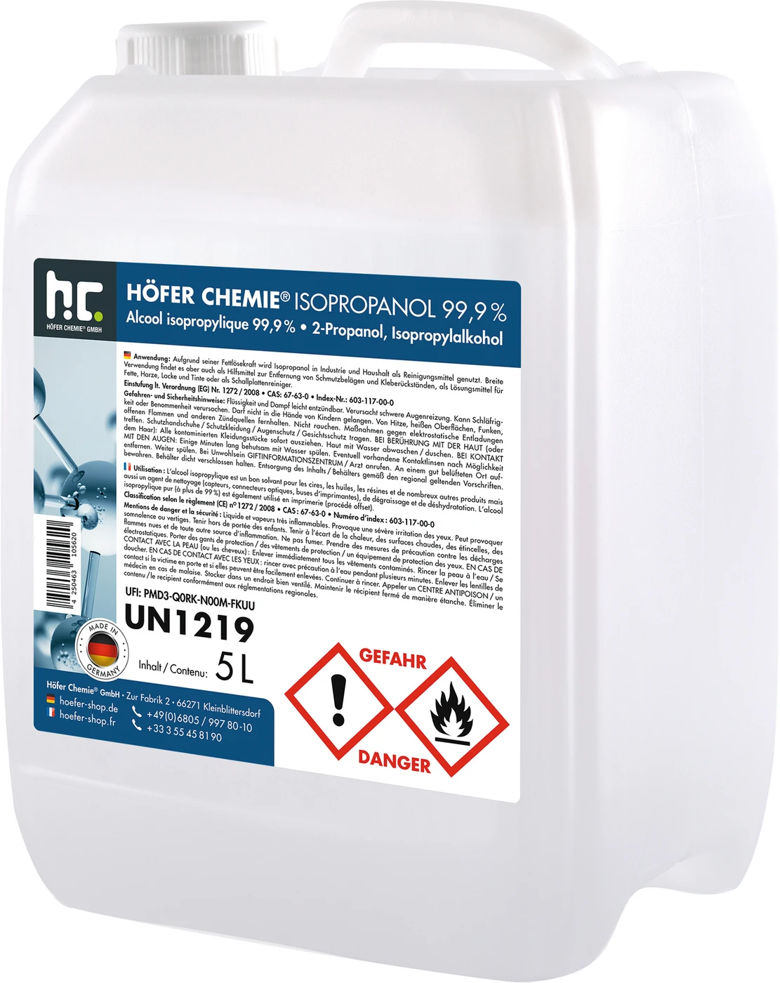 Isopropanol 99,9% Kanister 5 Liter