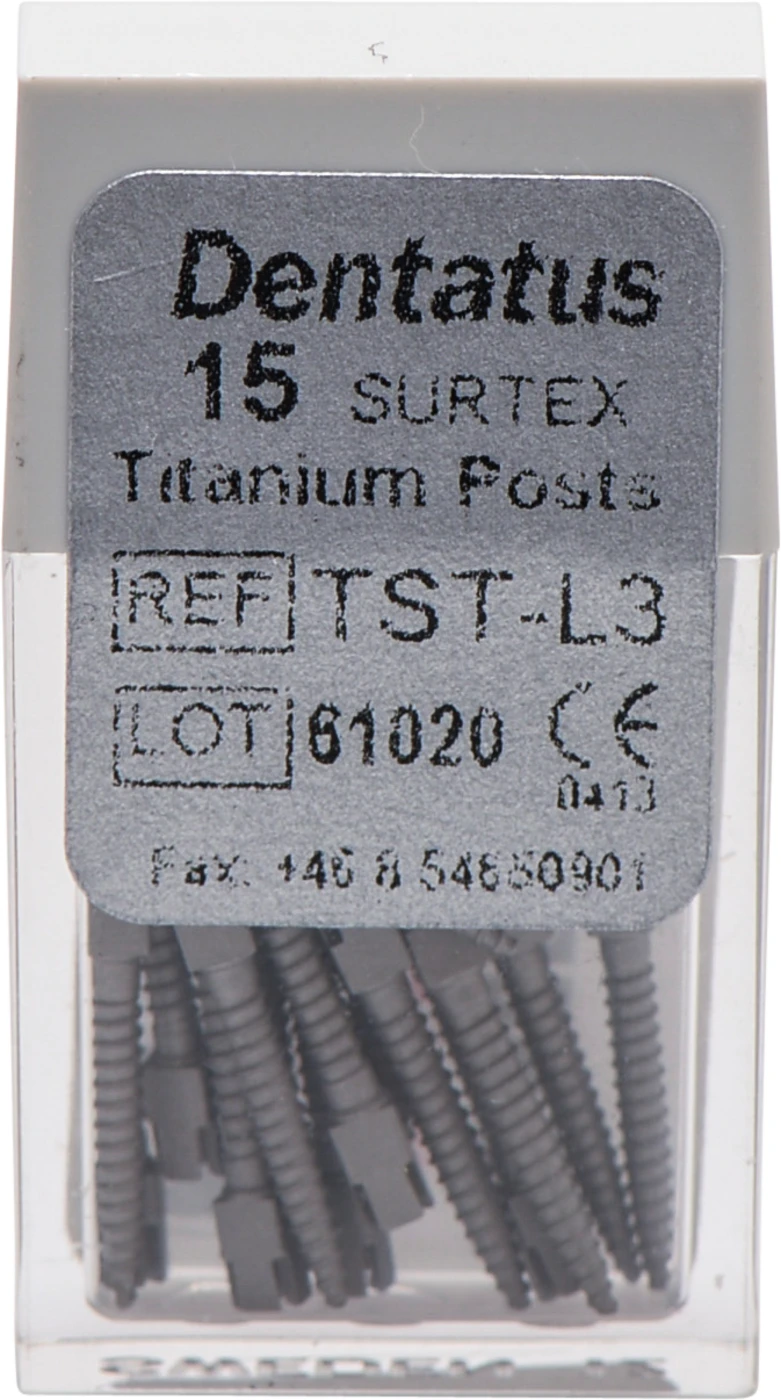 Classic Surtex Titan Wurzelstifte Packung 15 Stück 11,8 mm, Ø 1,35 mm, Größe 3