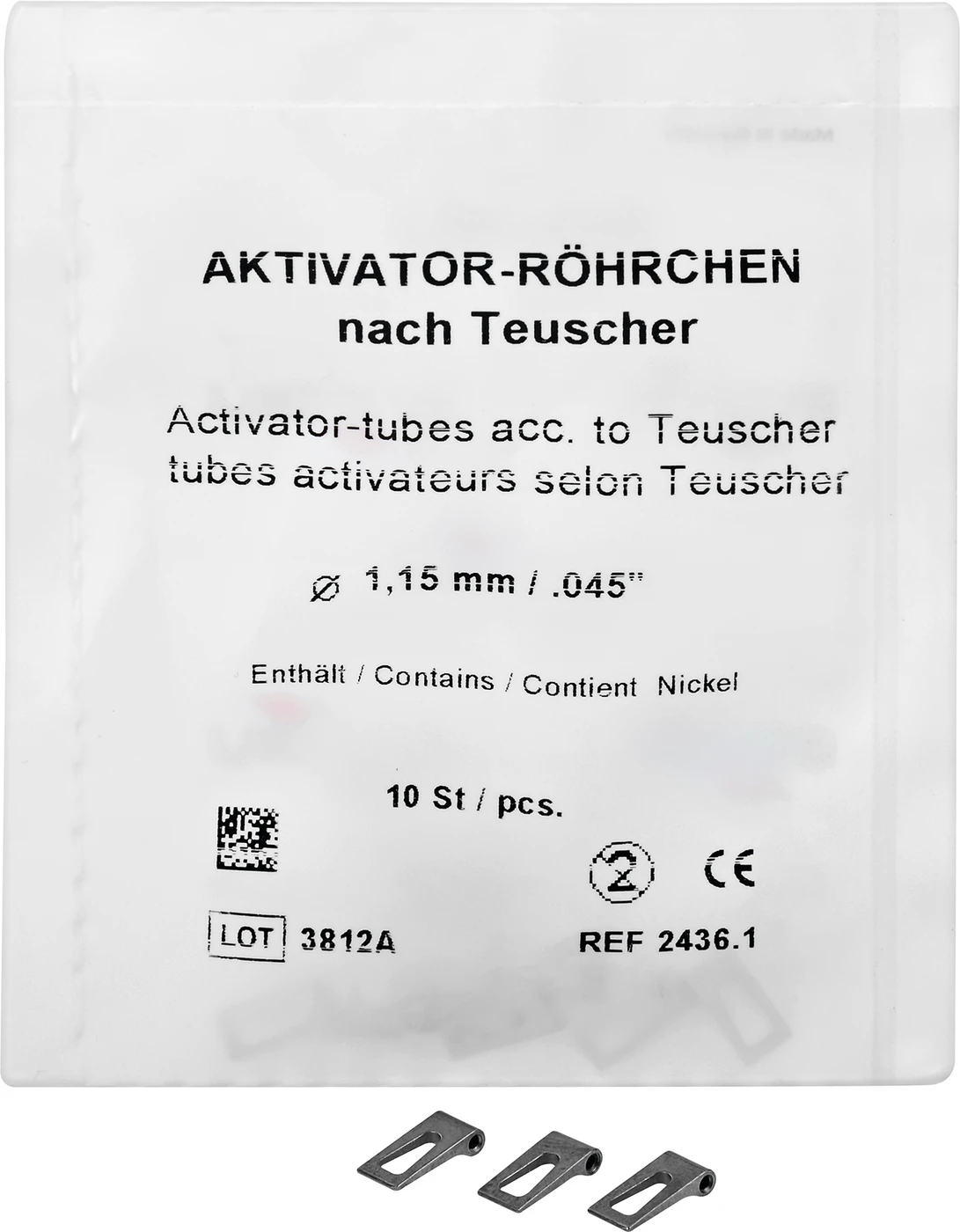 Aktivator-Röhrchen nach Teuscher Packung 10 Stück InnenØ 1,15 mm/.045