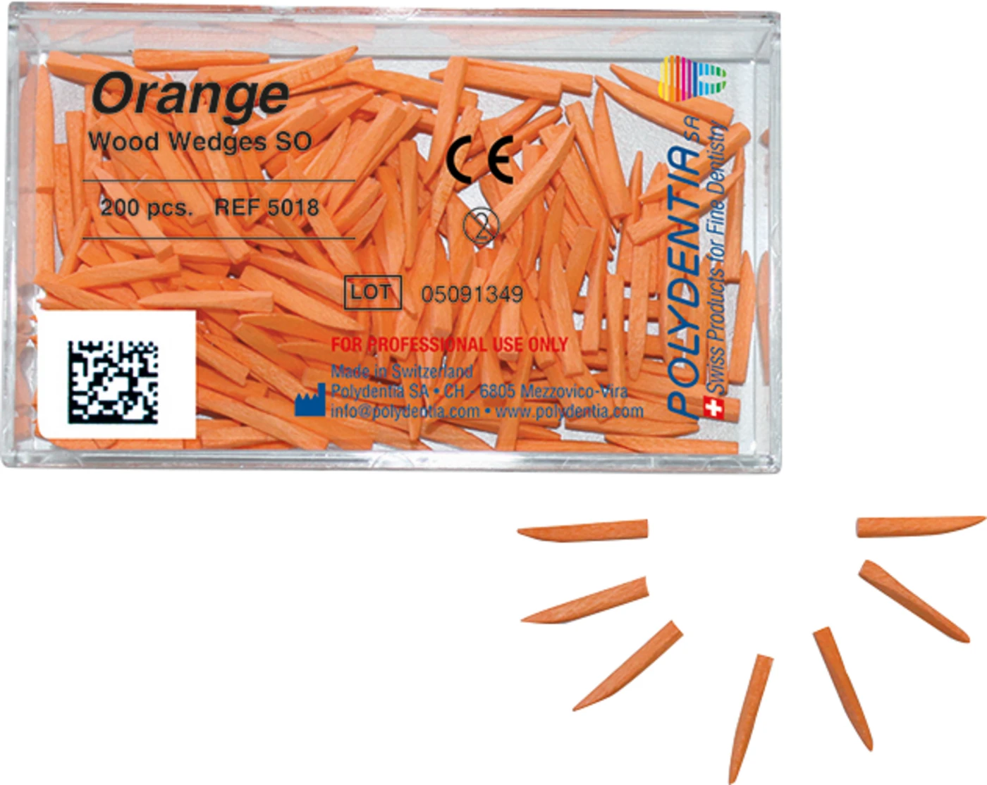 Orange Wedge Packung 200 Stück, Größe 10, orange