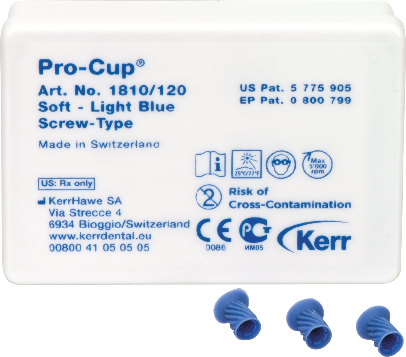 Pro-Cup™ Packung 120 Stück hellblau weich, Screw-Type