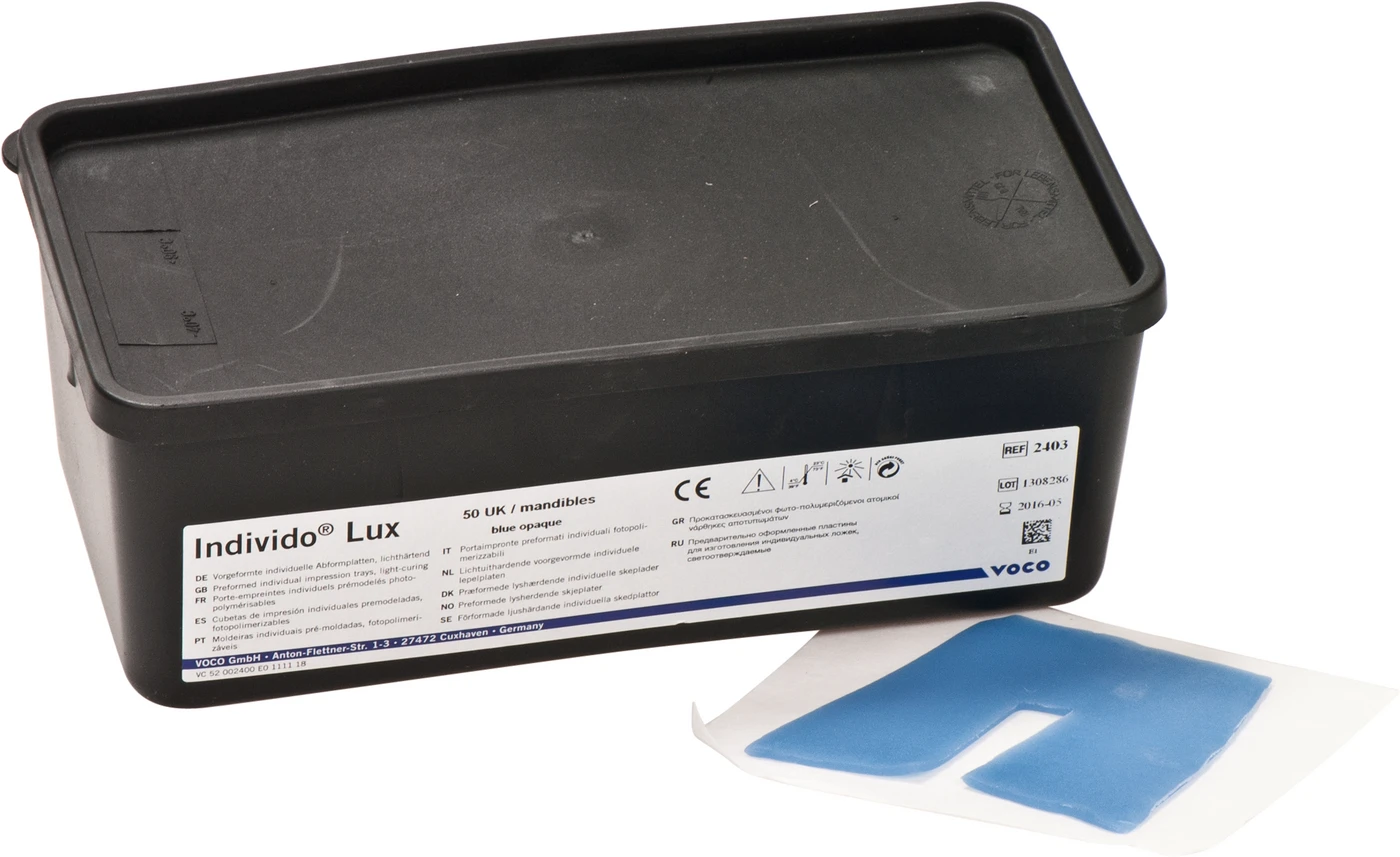 Individo Lux Packung 50 UK Schablonen blau/opak