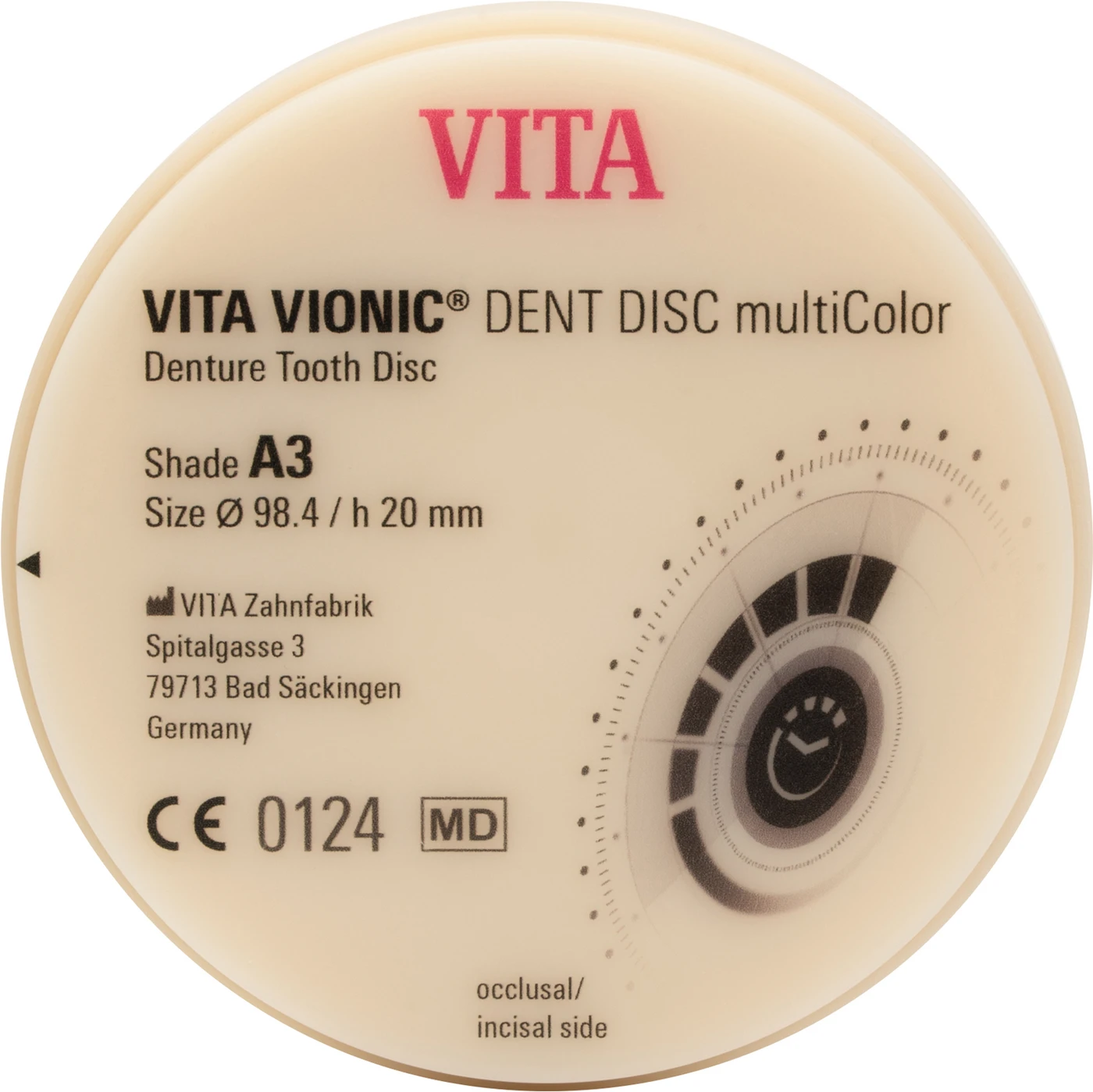 VITA VIONIC® DENT DISC multiColor Stück Ø 98,4 mm, H 20 mm, A3