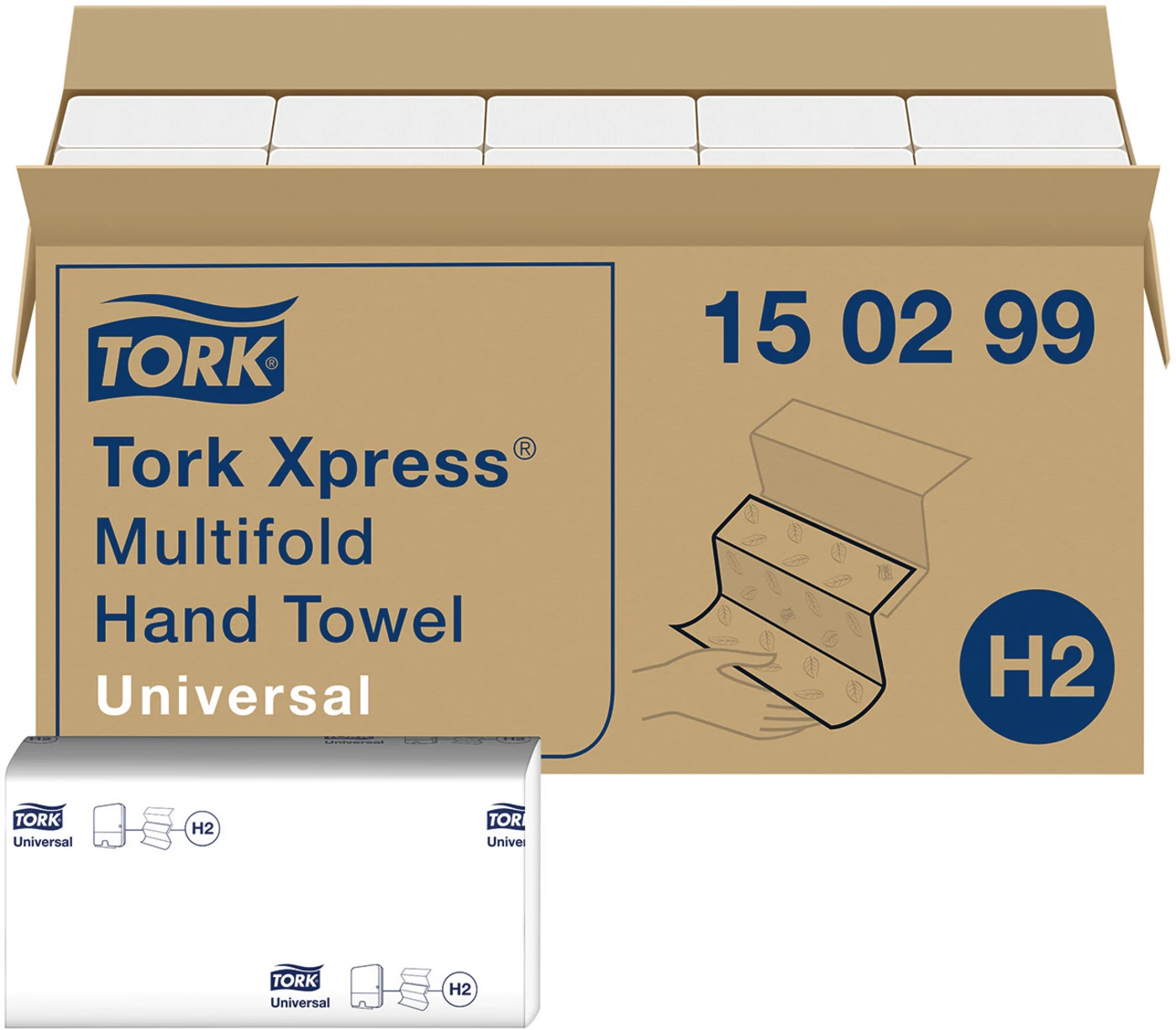 TORK® Xpress® Multifold (Interfold) Handtücher H2 System Karton 20 x 237 Stück 2-lagig, weiß