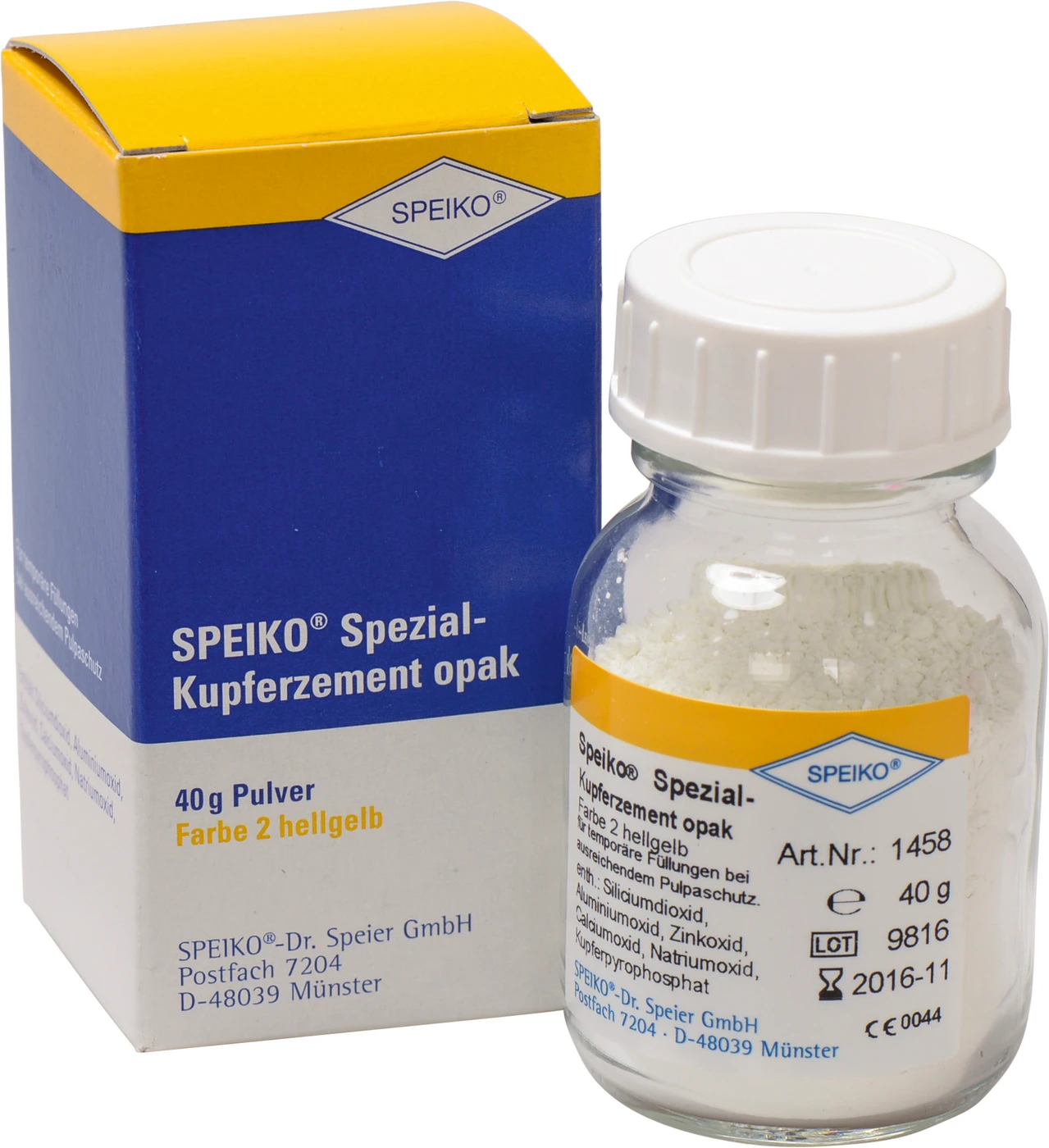 SPEIKO Spezial-Kupferzement opak Flasche 40 g Pulver hellgelb