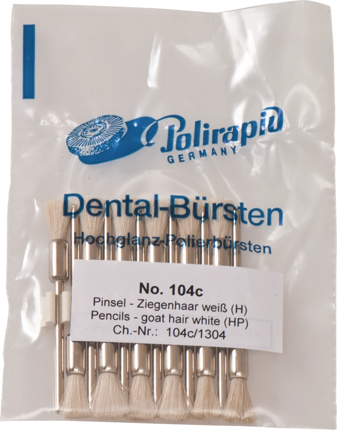 Pinselbürsten Packung 12 Stück HP, Ziegenhaar weiß, Ø 5 mm