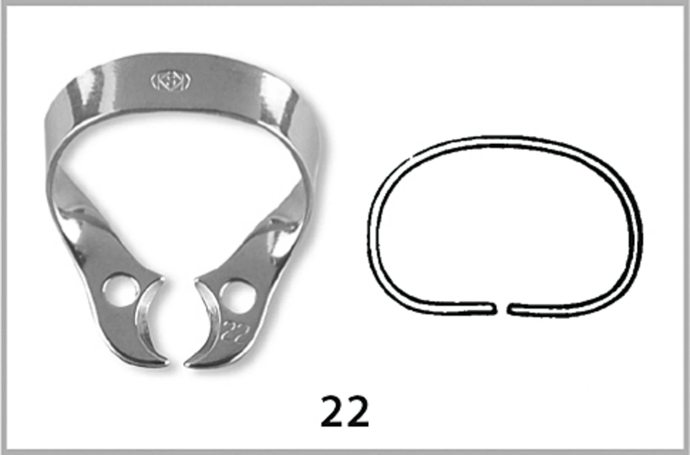 Fit-Kofferdam® Prämolarenklammern flügellos Stück Nr. 22