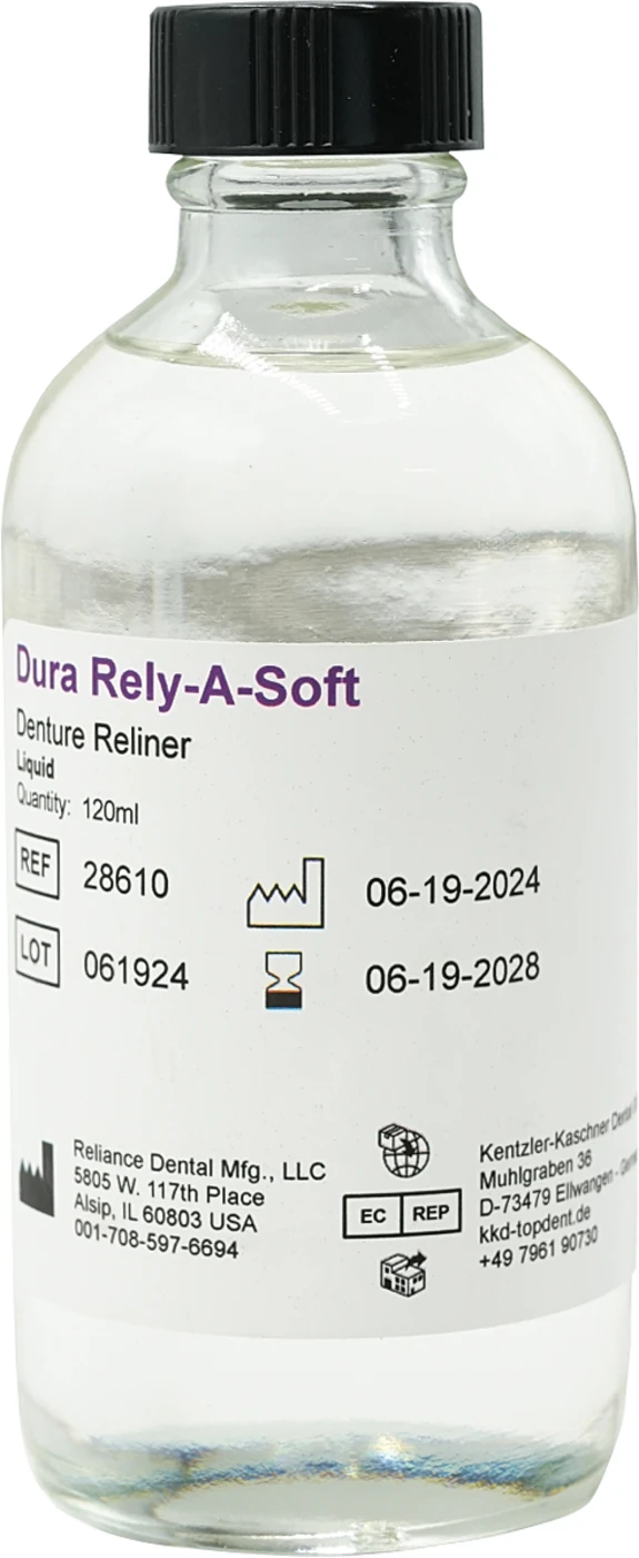 Dura Rely-A-Soft – Soft Denture Liner Packung 120 ml Flüssigkeit
