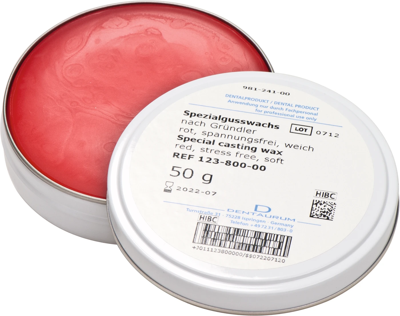 Spezialgusswachs nach Gründler Dose 50 g rot