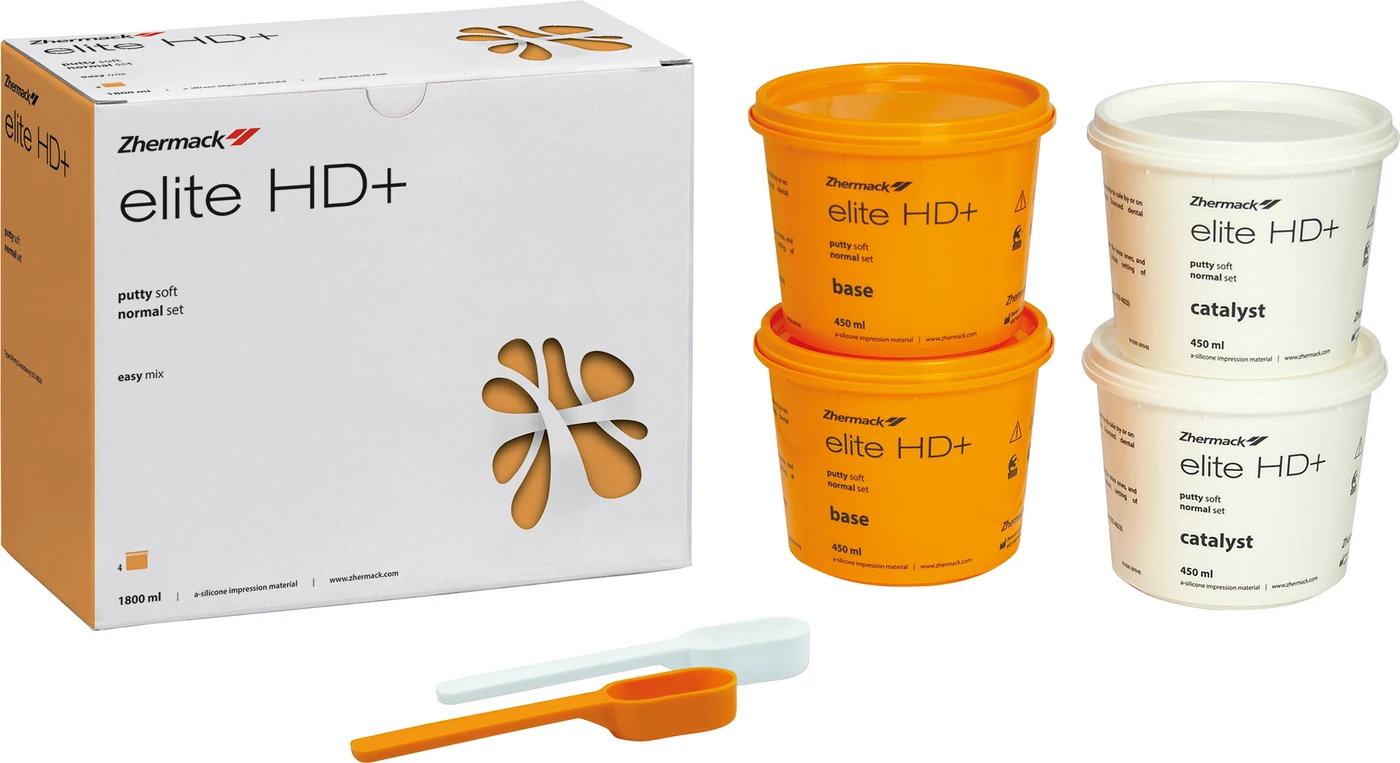 Elite HD+ Putty Soft Packung 2 x 450 ml Dose Katalysator, 2 x 450 ml Dose Base, orange, normalabbindend