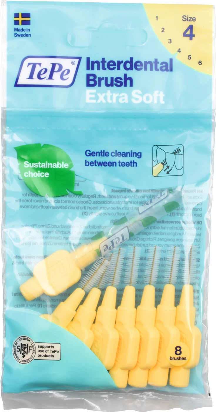 TePe® Interdentalbürsten Extra Soft Packung 8 Stück gelb, Ø 0,7 mm
