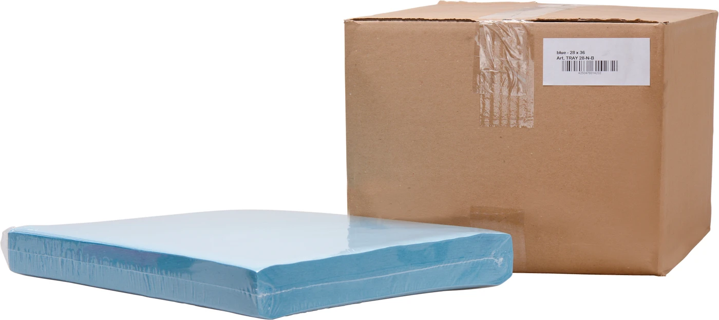 Dental Tray-Einlagen Karton 5 x 250 Stück 28 x 36 cm, blau Dental Tray-Einlagen Karton 5 x 250 Stück 28 x 36 cm, blau