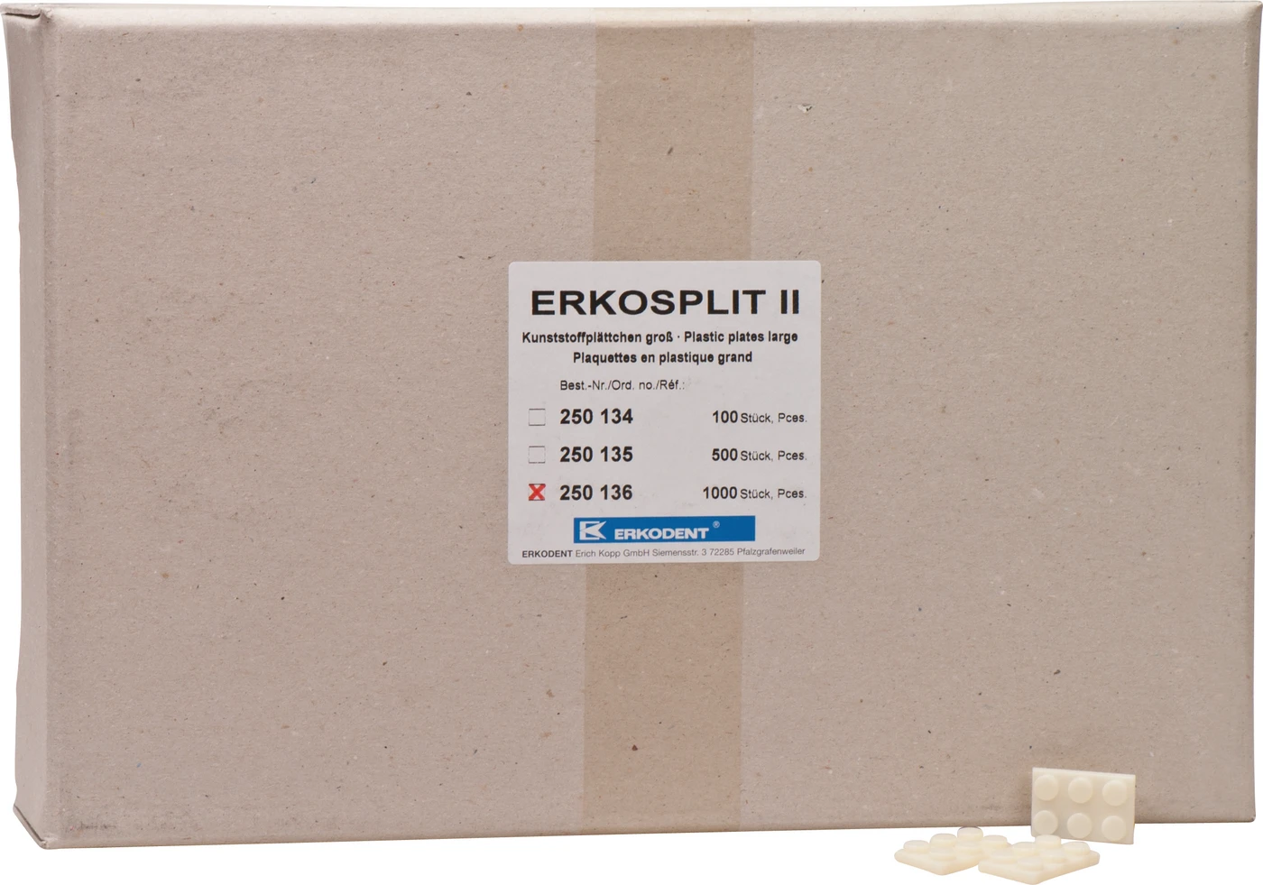 ERKOSPLIT II Packung 1000 Kunststoffplättchen groß