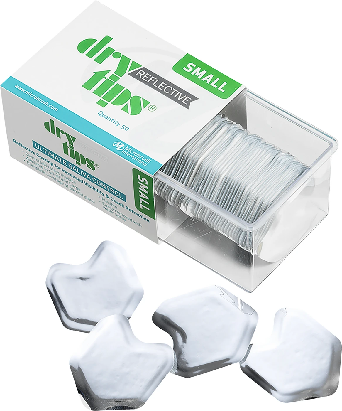 Reflective DryTips® Packung 50 Stück silber, klein