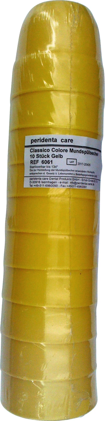 Classico Colore Mundspülbecher Packung 10 Stück gelb