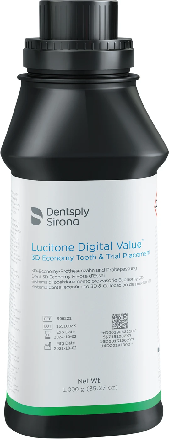 Lucitone Digital Value™ 3D Economy Tooth & Trial Placement Flasche 1 kg A1