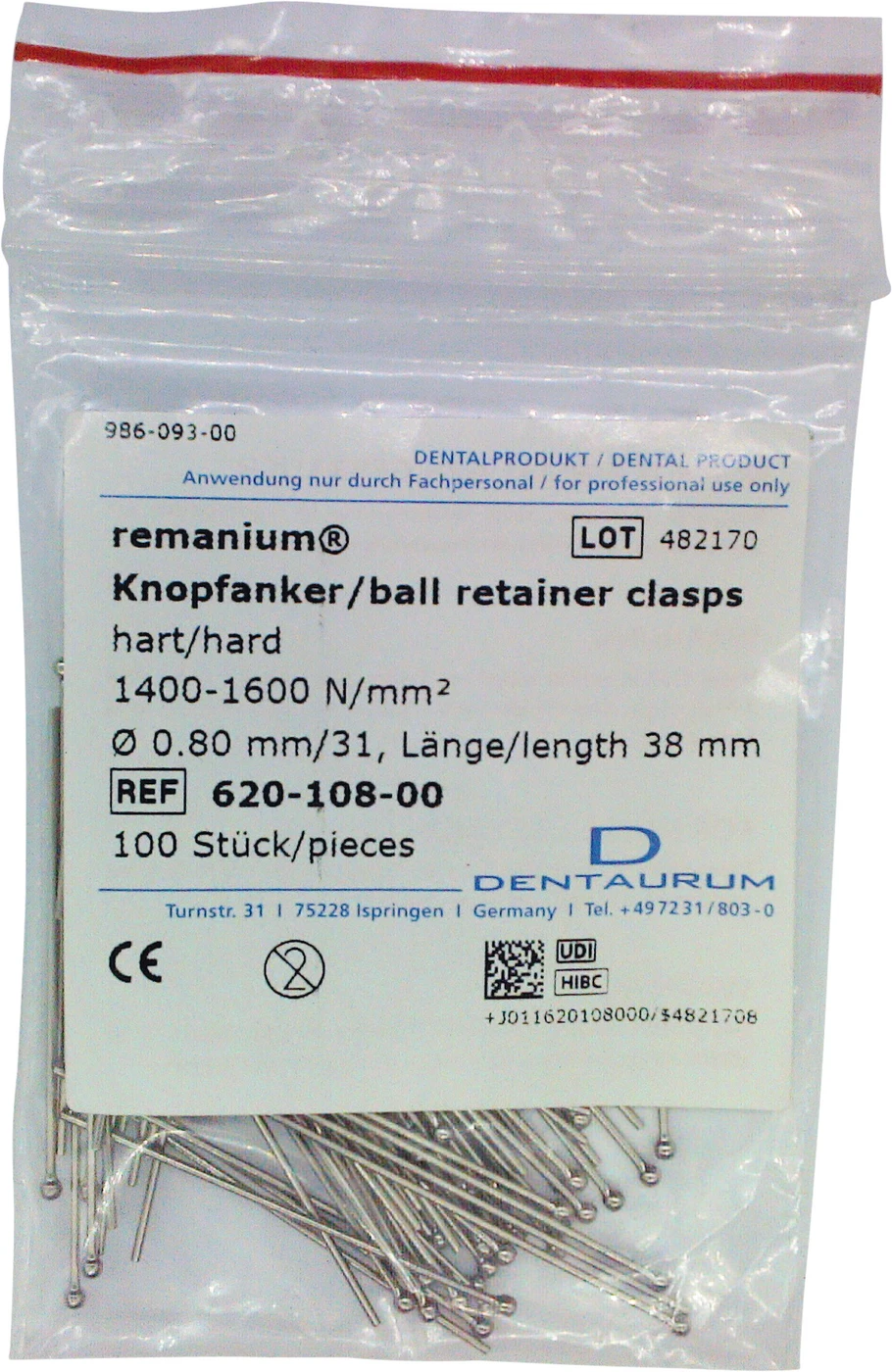 remanium® Knopfanker Packung 100 Stück Ø 0,80 mm