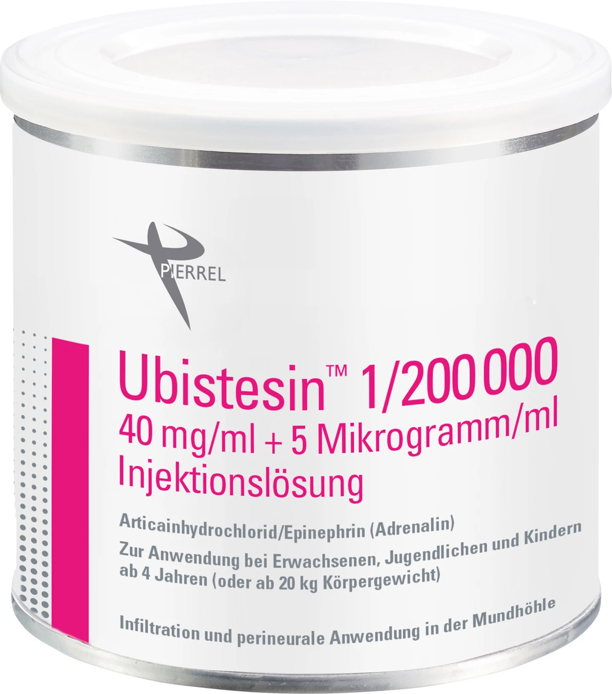 Ubistesin™ Dose 50 Stück Kappe rot, 1:200.000