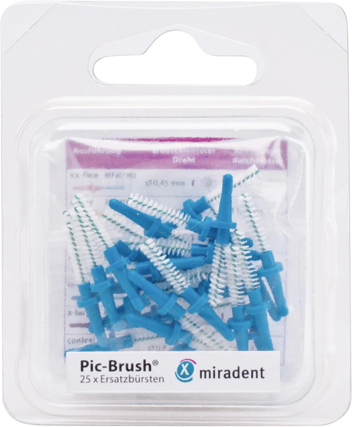 Pic-Brush® Ersatzbürsten Packung 25 Stück, blau, large Ø 3 mm