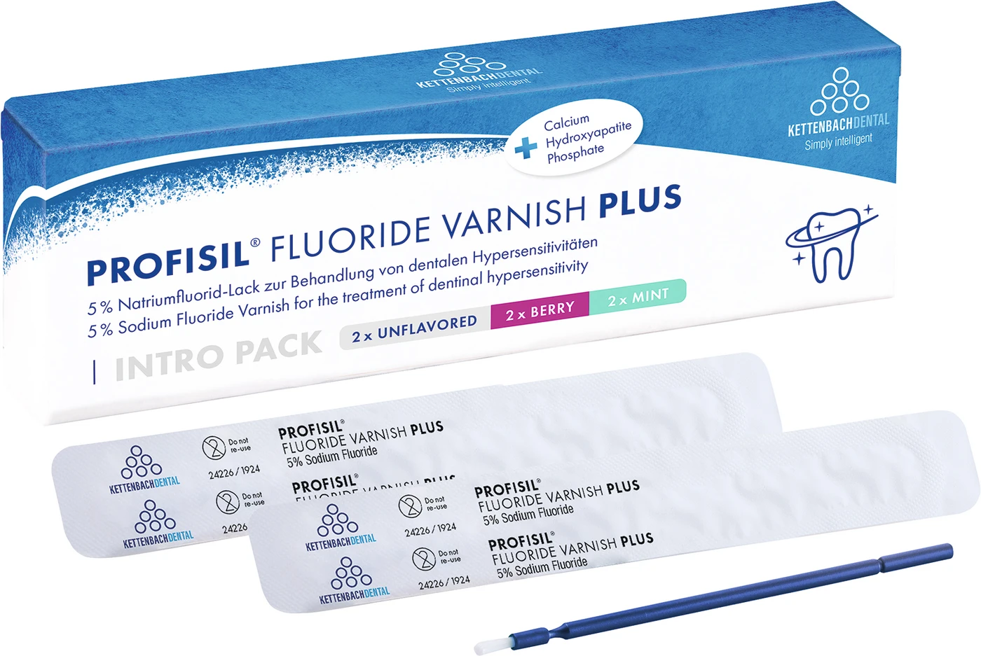 PROFISIL® FLUORIDE VARNISH PLUS Intro Pack 6 x 0,5 ml Single Dose (Beere, Neutral, Minze)