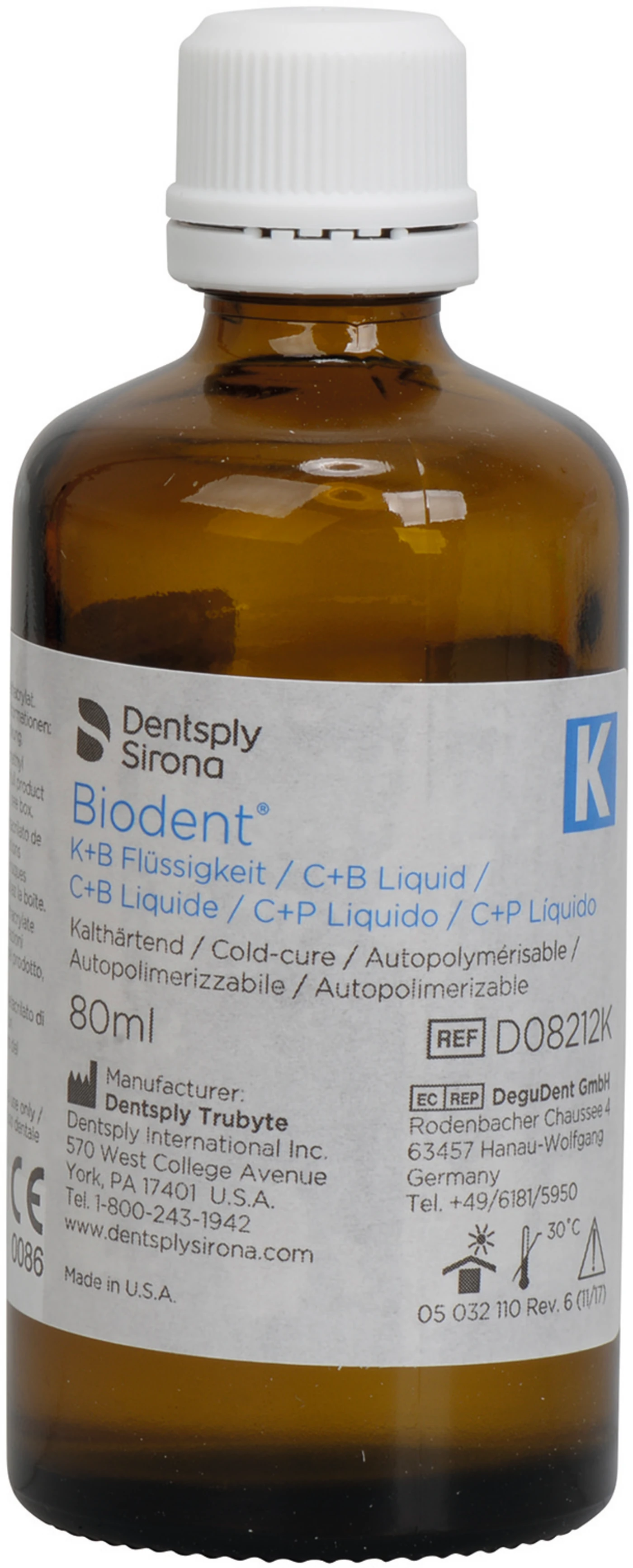 Biodent® K+B Plus Flüssigkeiten  Flasche 80 ml Flüssigkeit "K", für die Kaltpolymerisation