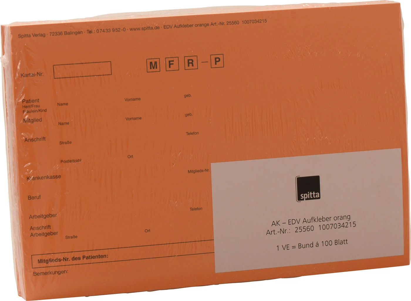 Adressaufkleber DIN A5 Packung 100 Stück orang