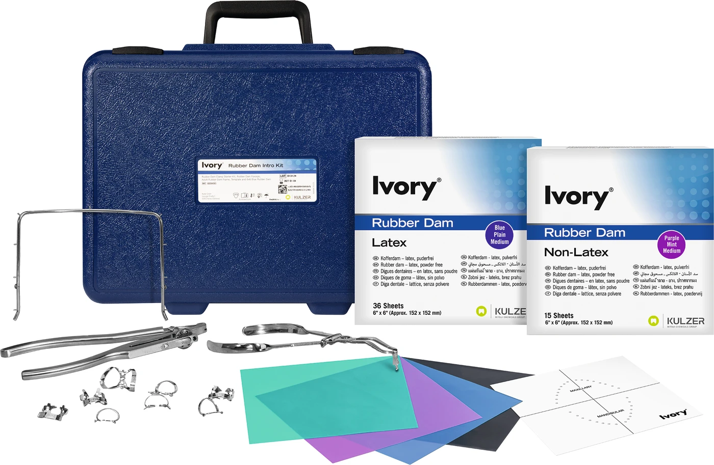 Ivory® Rubber Dam Starter Kit Erstausstattung mit Markierungstafel 6